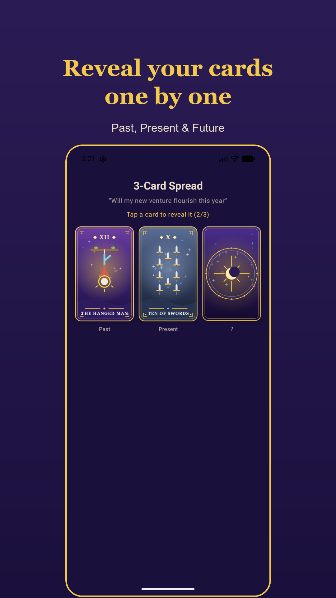 Revealing the cards one by one