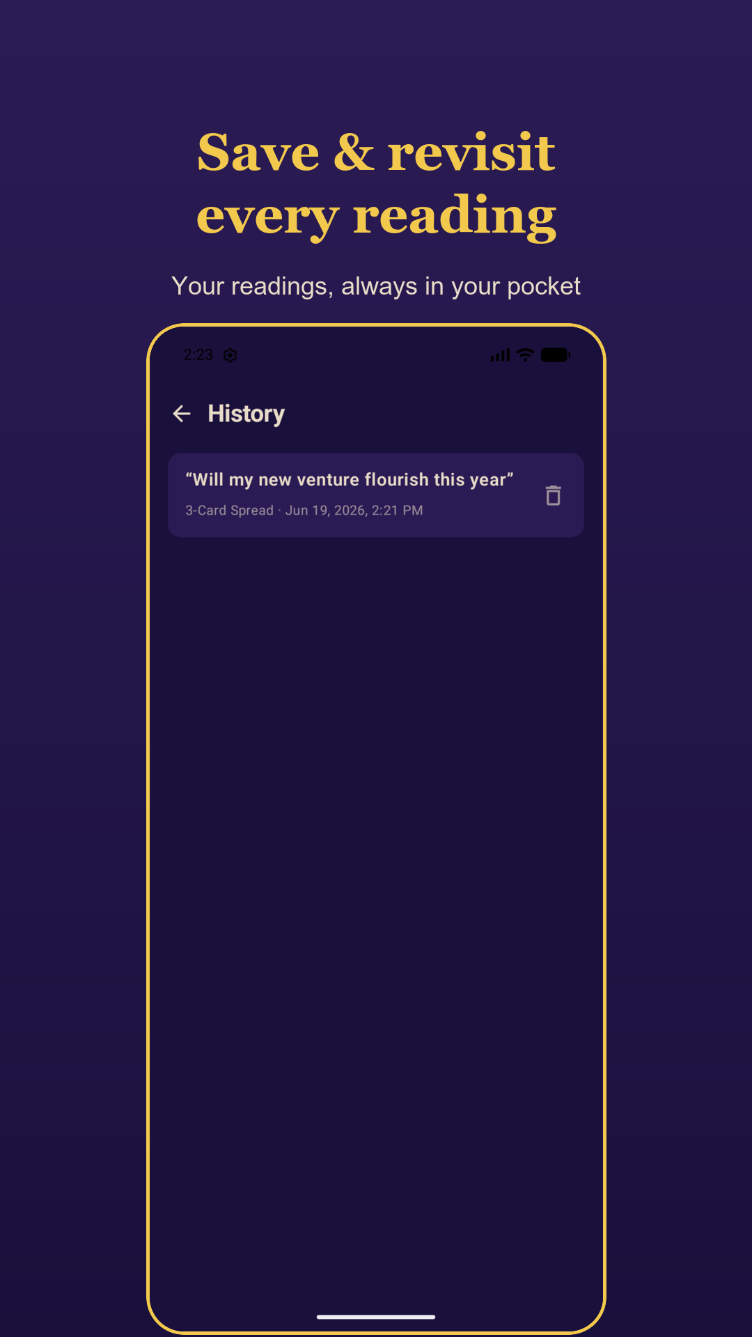 Saved reading history